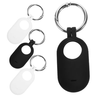 Angoily 4pcs Anti-Drop Protective Cover Compatible with Smarttag Lightweight Silicone Tracer Case Soft and Durable Design Secure Fit for Galaxy Black White