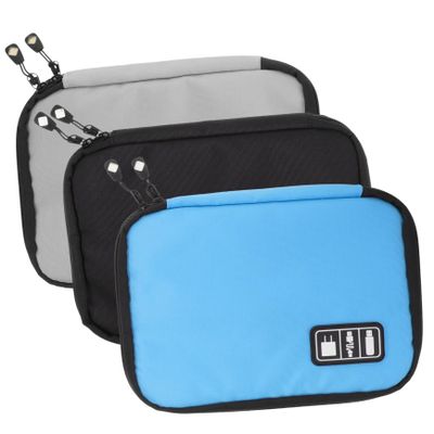 Angoily 3pcs Digital Cable Organizer Bag Multi-function Portable Electronic Storage Case for Travel Includes Mesh Pockets and Zippered Compartments for Cords Chargers Headphones