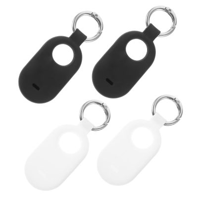 BRIGHTFUFU 4pcs Tracer Protective Cover for Drop Silicone Case Metal Hanging Ring Scratch-Resistant Holder Black White Each