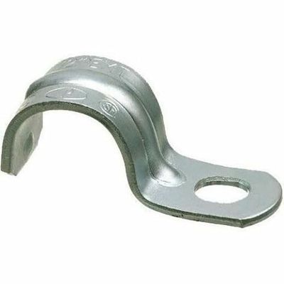 371 3/4" 1-Hole Heavy-Duty EMT Steel Strap, Silver