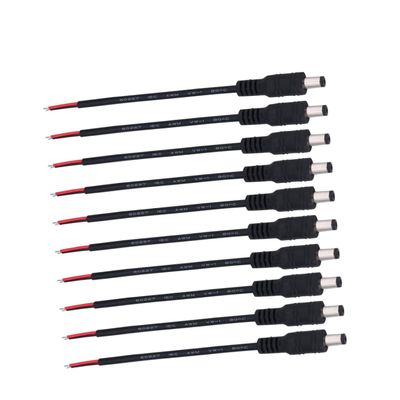 KONTONTY 10pcs Dc Power Jack Adapter Cable for CCTV Cameras Connectors Prong Adapter