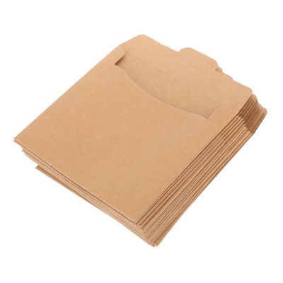 OSALADI 50pcs Kraft Paper Cd Sleeves Envelopes for DVD Cd Storage Scratch Dust for Home Office and School Use Packaging