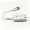 BRIGHTFUFU USB Sound Card Adapter Cable for Virtual Sound USB to Audio Jack Bus-Powered White view 2
