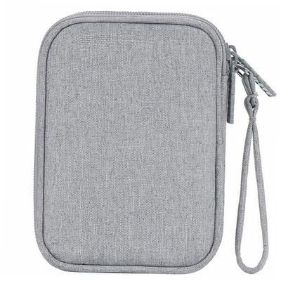 Angoily Multi-function Earphone Storage Bag Durable Data Cable Organizer Pouch for Travel Compact Sundries Holder for Chargers Earphones and Accessories Single-layer Gray
