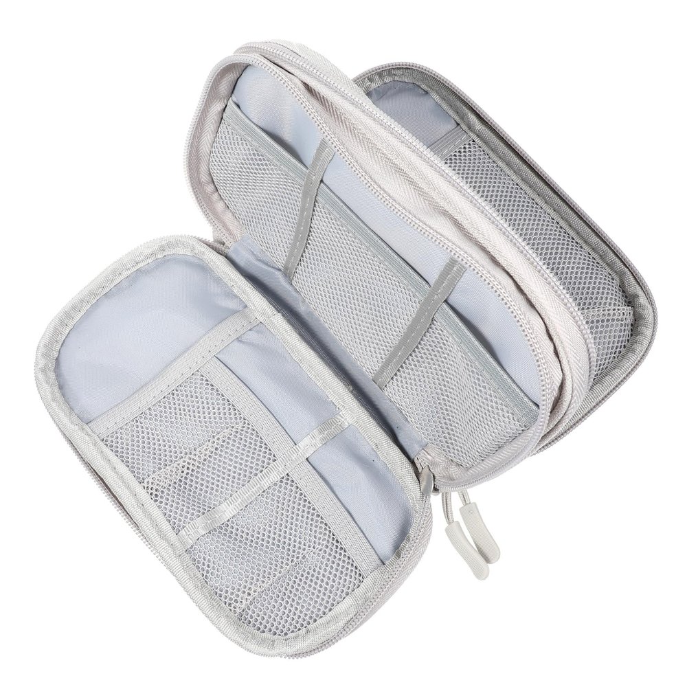 Angoily 1pc Electronics Organizer Travel Case Multi-functional Portable Bag for Cables Chargers and Accessories Compact Storage for Travel and Daily Use Grey
