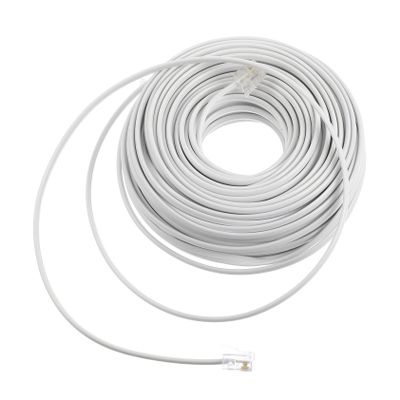 CAXUSD 20m Pc Telephone Extension Cord White Landline Wire for Fax Modem Answering Machine Transmission Durable Design for Use