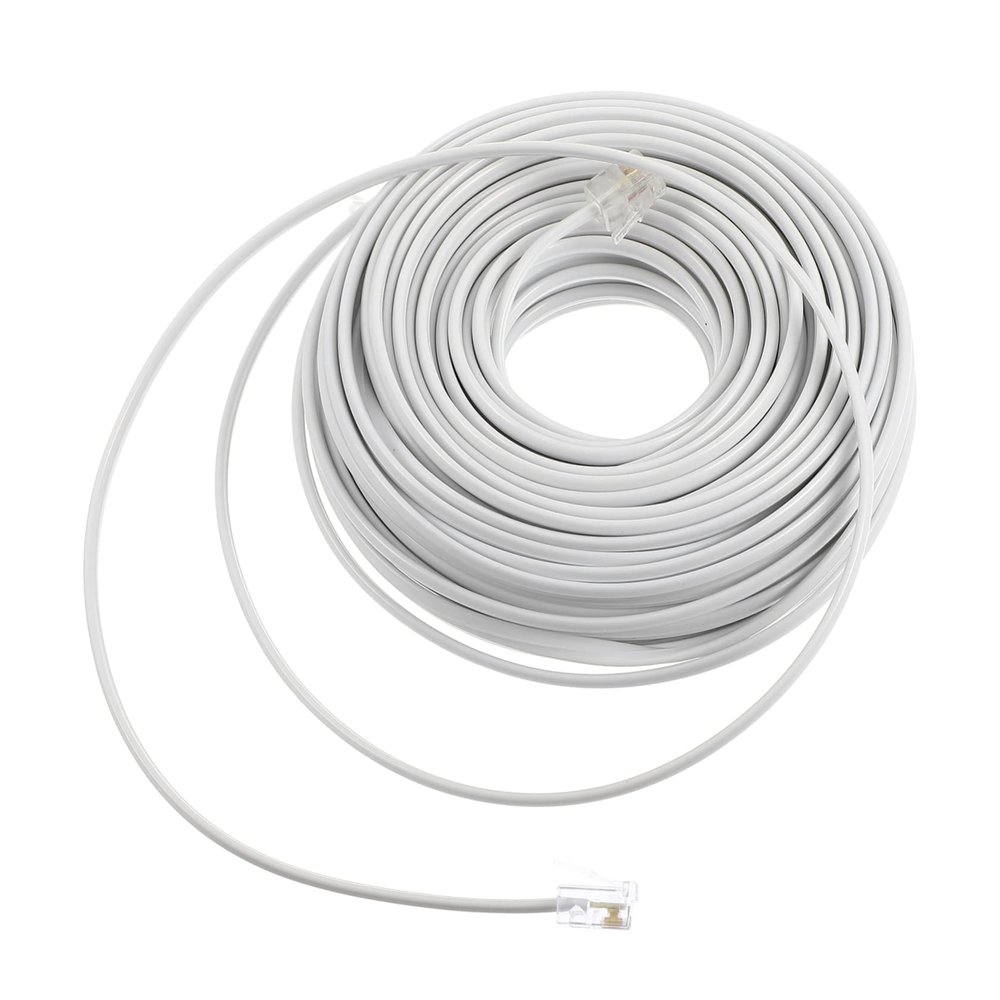 CAXUSD 20m Pc Telephone Extension Cord White Landline Wire for Fax Modem Answering Machine Transmission Durable Design for Use