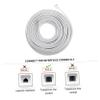 CAXUSD 20m Pc Telephone Extension Cord White Landline Wire for Fax Modem Answering Machine Transmission Durable Design for Use view 4