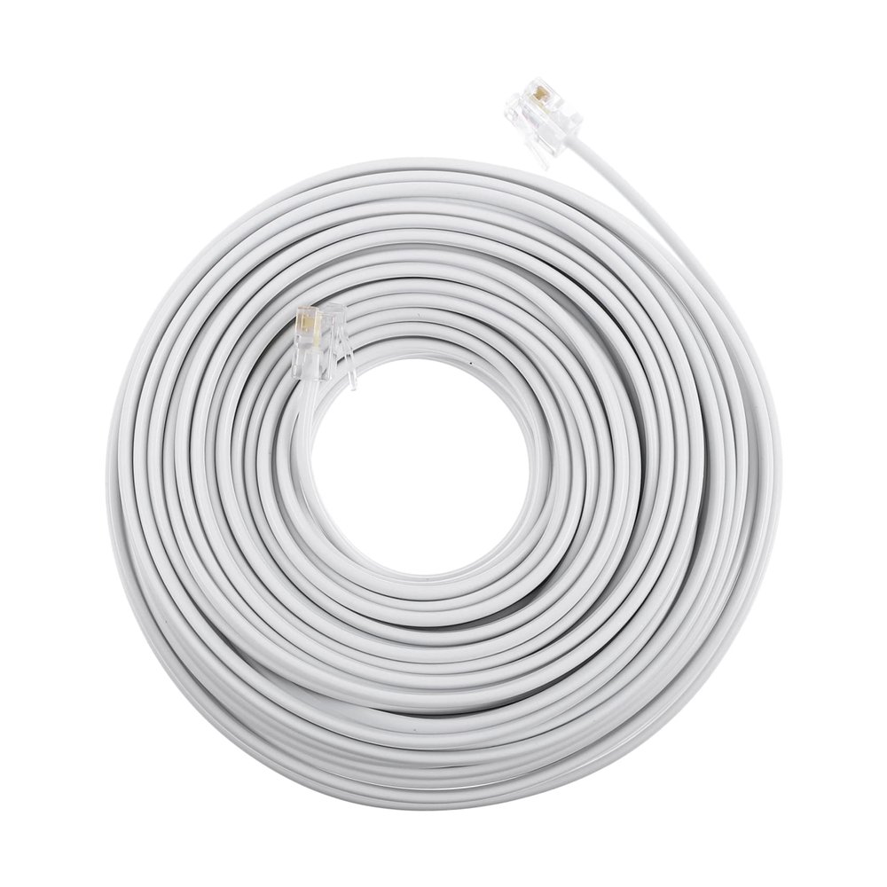 jojofuny White Telephone Extension Cord 20ft Rj11 Wire Phone Wire for Phone/fax/Modem