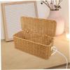 CAXUSD Large Cable Management Box Rattanlike Design Power Cord Organizer Storage Box Lids for Desk Home Office view 4
