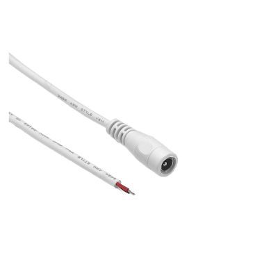 1.5/2.5/3m 5.5mm 2.1mm Barrel Connector Power Supply Cord Female DC Power Pigtail Cable for PC Fans LED Strip Light CCTV Camera(5 PCS_1.5M)