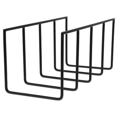 DOITOOL Desktop Iron Storage Rack for Vinyl Records Cd and File Organizer Modern Black Design for Home Office Bedroom and Dormitory Use