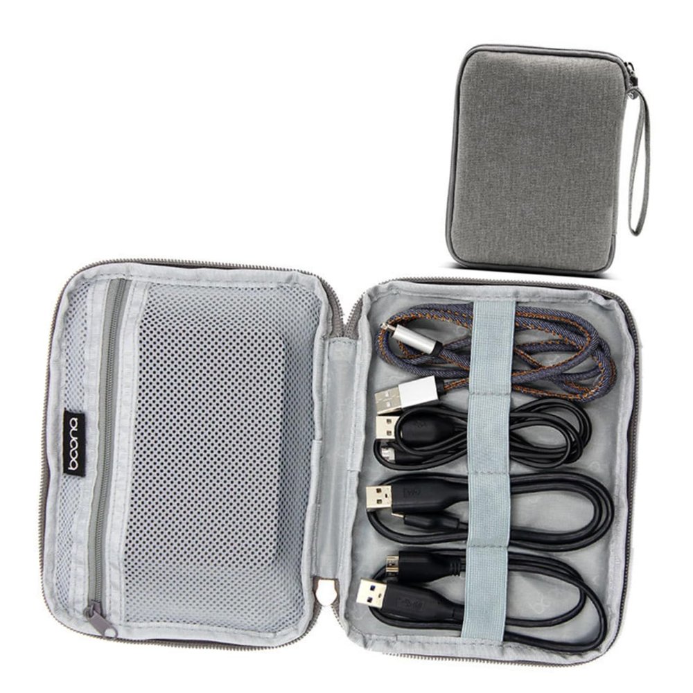 jojofuny External Hard Drive Case USB Cable Organizer Shockproof for Electronics