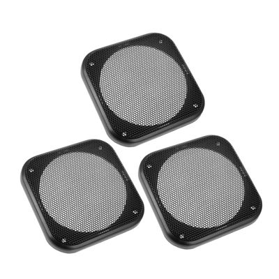 Anneome 3pcs Car Audio Subwoofer Grill Cover Square Speaker Mesh Grille Robust Iron Plastic Easy Diy Fit Decorative Mesh Grill