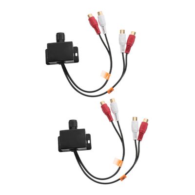 GARVALON 2pcs Rca Audio Amplifier with Volume Control Bass Knob for Cars Motorcycles and Home Theaters Dual Rca Inputs Outputs Easy Installation Broad Compatibility