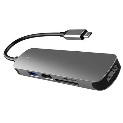 Gadpiparty USB Type-c Aluminum Alloy Hub Adapter Multi-Function USB Hub Ports for Laptop Connects Monitor Printer and More Compact and Design