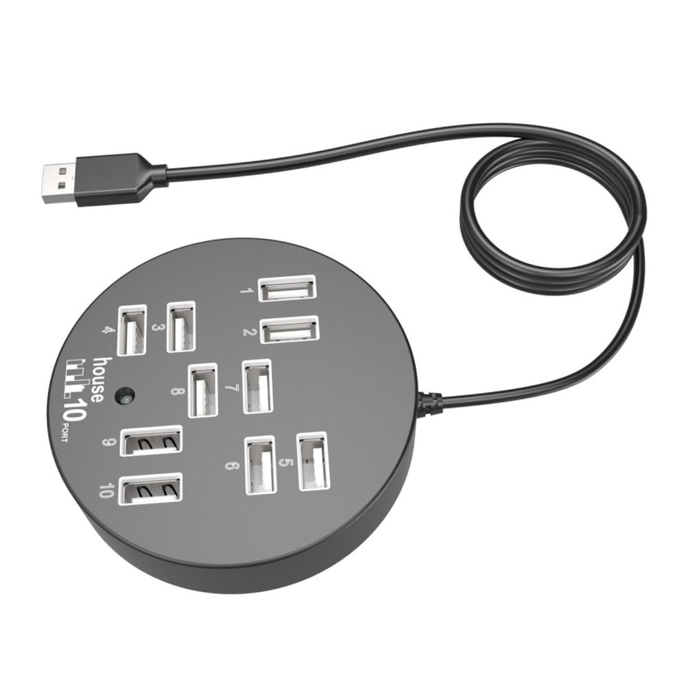 jojofuny 10-Port USB Hub Multi-USB Interface Charging Hub Laptop Accessory Data Cable