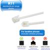 Long Telephone Extension Cord 10 FT, White, Phone Cable Line Wire with Standard RJ11 Plug, 1 Phone Line Splitter, 1 in-line Coupler and 10 Cable Clips for Telephone Calling Communication view 3