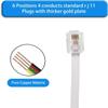 Long Telephone Extension Cord 10 FT, White, Phone Cable Line Wire with Standard RJ11 Plug, 1 Phone Line Splitter, 1 in-line Coupler and 10 Cable Clips for Telephone Calling Communication view 4