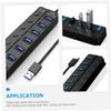Gadpiparty USB Hub Ports High-Speed Data Transfer Splitter Individual Control and Led Indicator USB Extension for Laptops Printers Cameras view 4