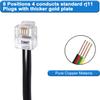 Long Telephone Extension Cord 10 FT, Black, Phone Cable Line Wire with Standard RJ11 Plug, 1 Phone Line Splitter, 1 in-line Coupler and 10 Cable Clips for Telephone Calling Communication view 4
