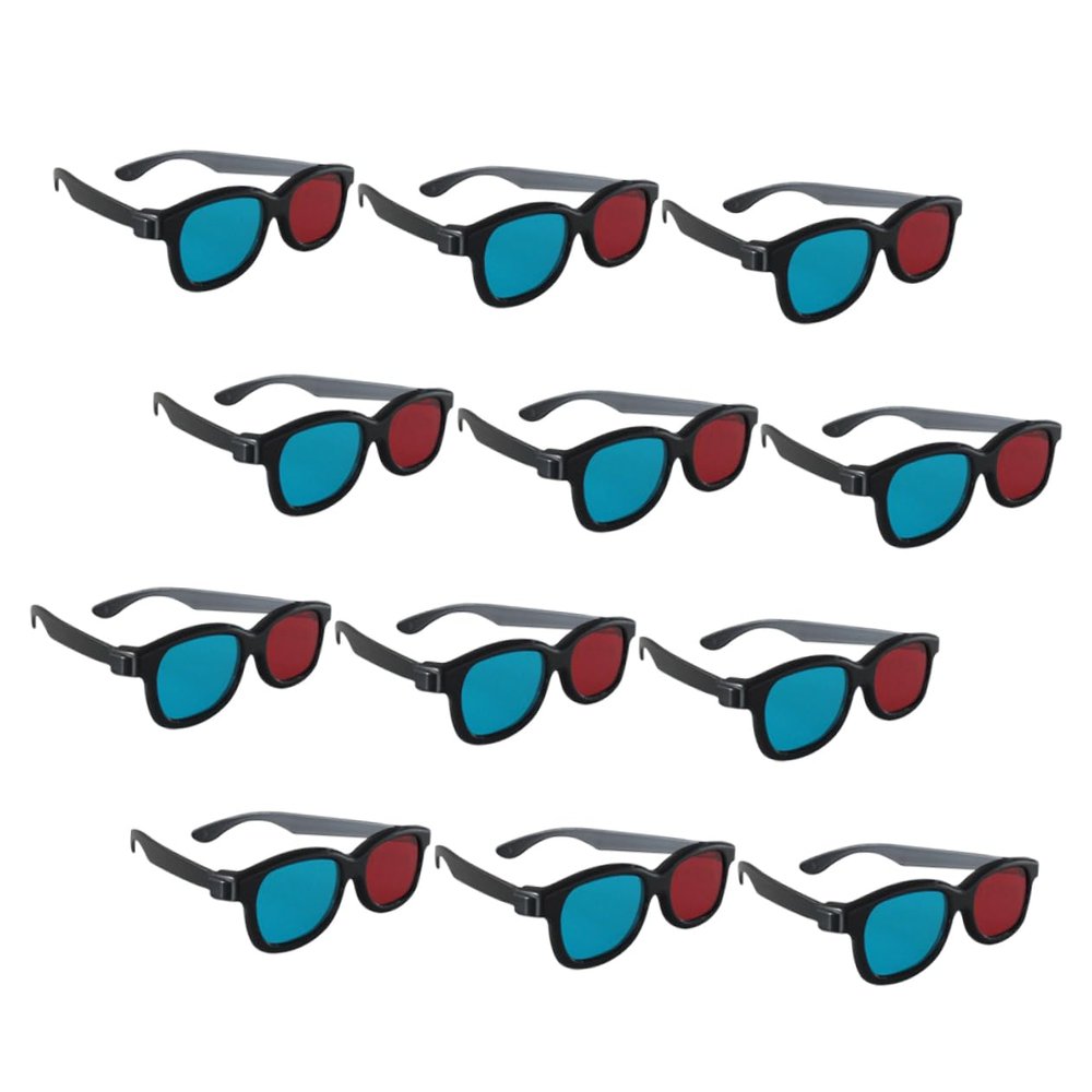 ARTIBETTER 20pcs Stereoscopic Glasses Red Blue Movie Glasses for Red Blue Lens for Camping Traveling Cinema