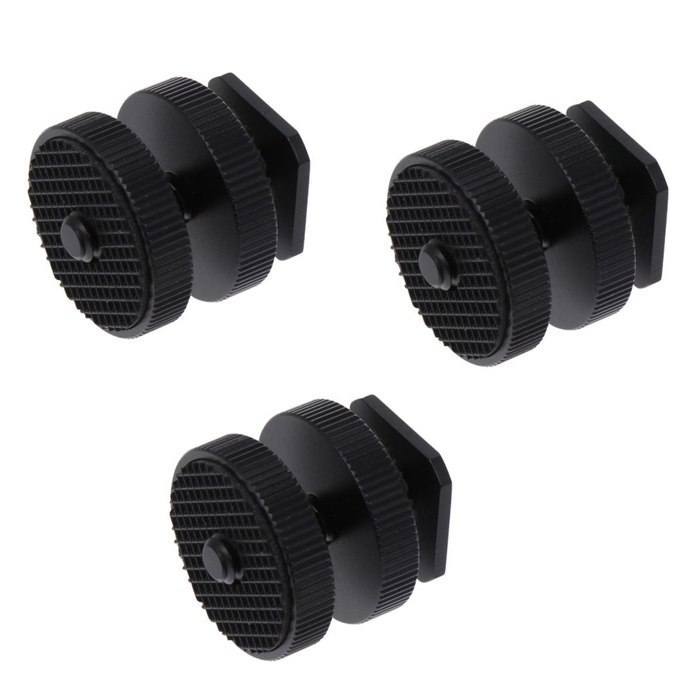 Uonlytech Tripod Screw Kit 2-Layer Hot Shoe Mount Adapter 1/4 Flash Adapter for Camera Accessory