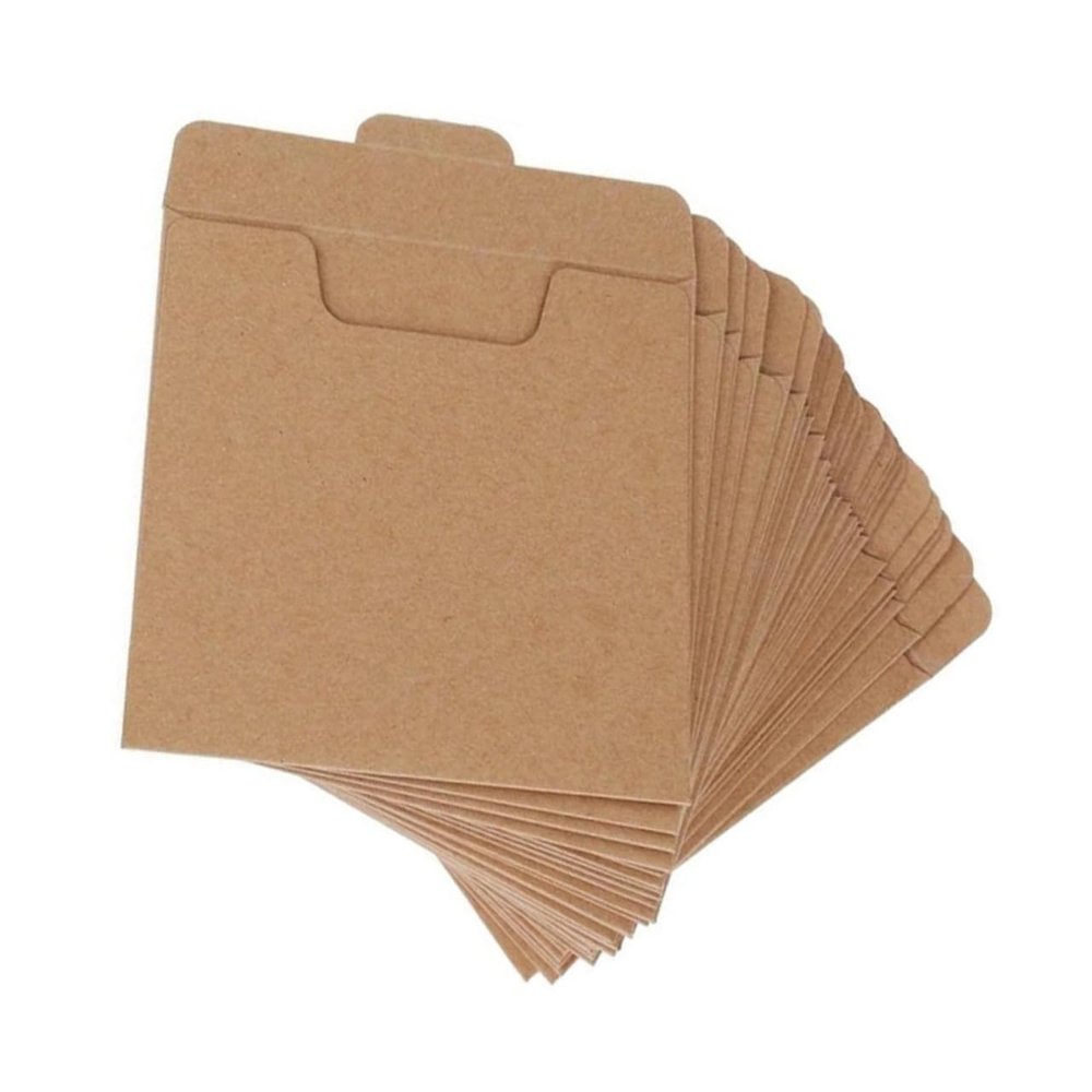 HOLIDYOYO 25pcs Kraft Paper Cd Bags Sealing Cd Envelopes for Storage Kraft Paper Sleeves Multi-Functional