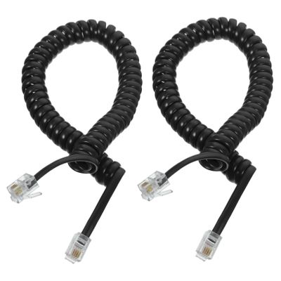 Angoily 2pcs Landline Phone Cords Coiled Cables Telephone Accessory Easy to Use