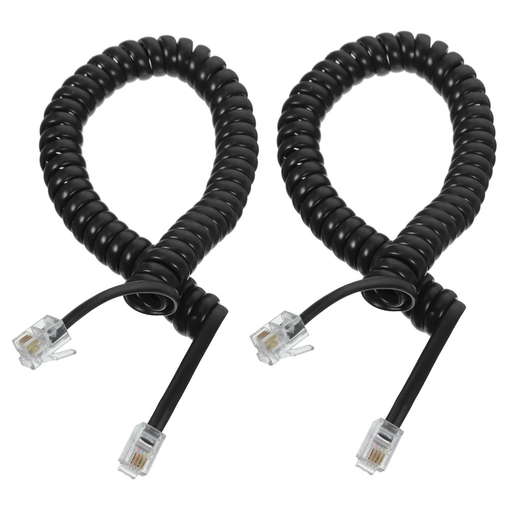 Angoily 2pcs Landline Phone Cords Coiled Cables Telephone Accessory Easy to Use