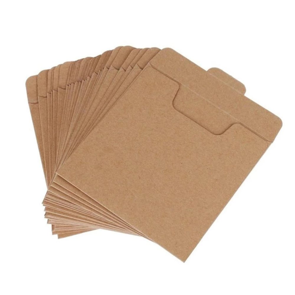 CIYODO 25Pcs Kraft CD Pockets Portable Sealing CD Envelopes for Home Organization and Storage