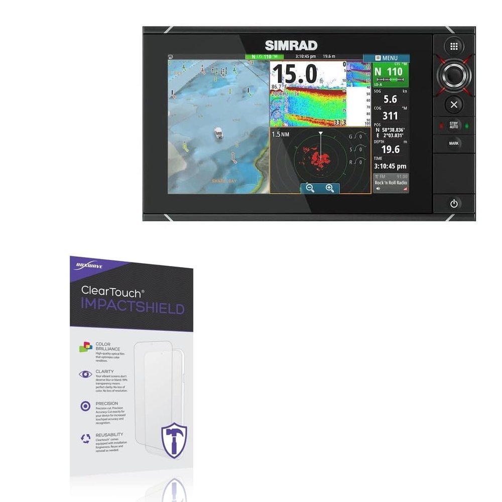 BoxWave Screen Protector Compatible with Simrad NSS Evo2 (9 in) - ClearTouch ImpactShield (2-Pack), Impenetrable Screen Protector Flexible Film