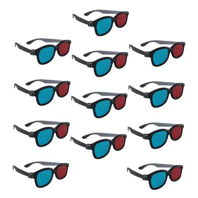 CAXUSD 20pcs Red Blue Cinema Glasses Movie Glasses Fashionable Black Frame for Tv Cinema