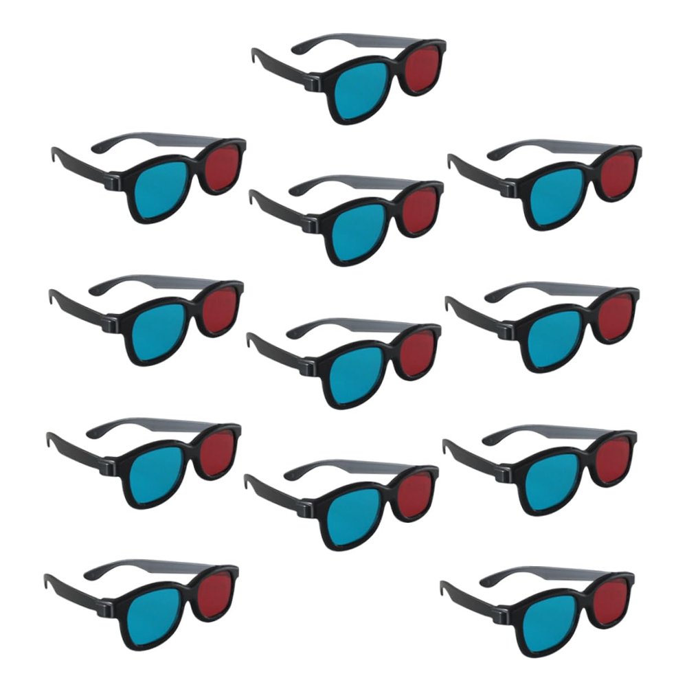 CAXUSD 20pcs Red Blue Cinema Glasses Movie Glasses Fashionable Black Frame for Tv Cinema
