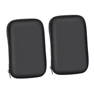 Angoily 2pcs Multi-functional Eva Electronics Accessories Organizer Zipper Pouch for Data Cables and Earphones Travel Tech Storage Bag Black