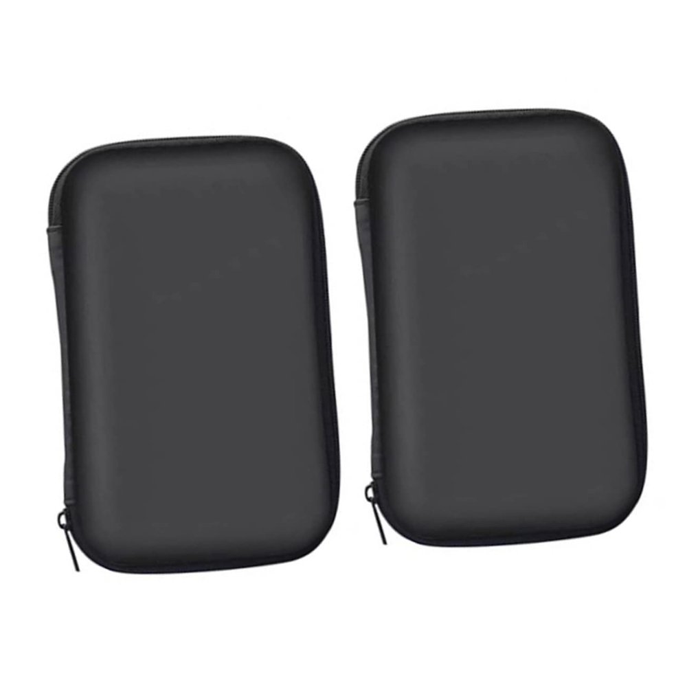 Angoily 2pcs Multi-functional Eva Electronics Accessories Organizer Zipper Pouch for Data Cables and Earphones Travel Tech Storage Bag Black