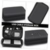 Angoily 2pcs Multi-functional Eva Electronics Accessories Organizer Zipper Pouch for Data Cables and Earphones Travel Tech Storage Bag Black view 2