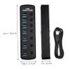 GAROZATION USB Hub Ports Multi-Adapter for Laptop USB Extender Splitter Accessory Power Supply view 2