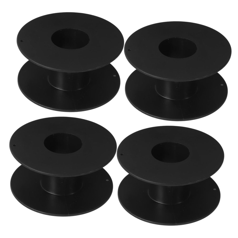 FELTECHELECTR 4pcs Multifunctional Spool Storage Reel Extension Cord Holder Black Cable Reel for Electric Cord Organization