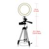 Selfie Led Lamp Light with 43 Inch Tripod Stand Holder Remote Photography Camera Dimmable(16cm-Tripod-Sliver) view 2