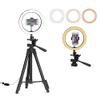 Selfie Led Lamp Light with 43 Inch Tripod Stand Holder Remote Photography Camera Dimmable(16cm-Tripod-Sliver) view 4