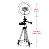 Selfie Led Lamp Light with 43 Inch Tripod Stand Holder Remote Photography Camera Dimmable(26cm-Tripod-Sliver) view 2