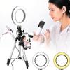 Selfie Led Lamp Light with 43 Inch Tripod Stand Holder Remote Photography Camera Dimmable(26cm-Tripod-Sliver) view 3