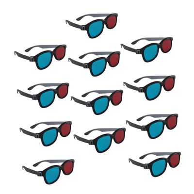 LIFKICH 20pcs Red Blue 3D Glasses for Movies Portable Plastic Anaglyph Lens Glasses Black Frame Cinema Viewing Accessories
