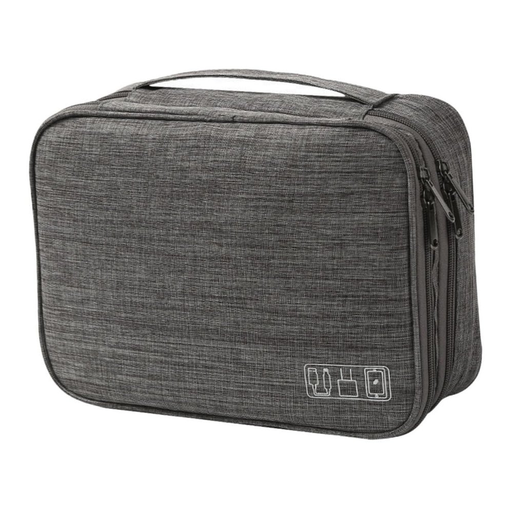 FELTECHELECTR Wear-resistant Digital Cable Organizer Pouch Large Capacity Travel Storage Bag for Electronics Multi-functional Case for Phone Earphones Chargers Grey
