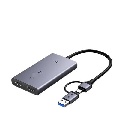D3LX0Z1 HDMI Capture Card 2K@ 30 Capture & 4K Loop-Out HDMI to USB/Type-C Video Grabber for Computer Live Stream Recording