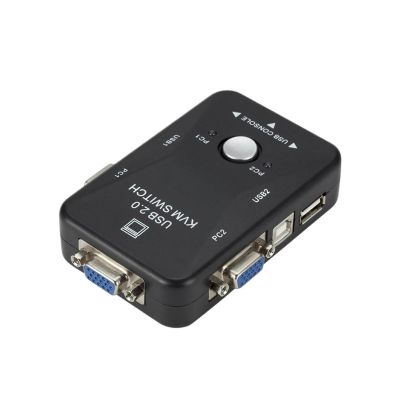 D3LX0Z1 USB 2.0 KVM Switch Switcher 1920 * 1440 VGA SVGA Switch Splitter Box 2 Port with Two Cables for Keyboard Mouse Monitor Computer(with KVM Cable)