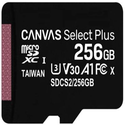 ACTi PMMC-0500 256GB Canvas Select Plus MicroSDXC Class 10 UHS-1 Memory Card, Optimized for use with Android Devices, Up to 100MB/s Read Performance, Up to 85MB/s Write Performance