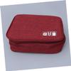 Angoily Cable Carrying Case with Cushioned Compartments for Electronics Accessories Organizer Travel Pouch for Power Banks Smartphones Tablets Earphones and USB Cables in Wine Red view 3