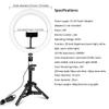Dimmable LED Light 26cm Makeup Lamp with Phone Holder Tripod for Selfie Camera Shoot view 2